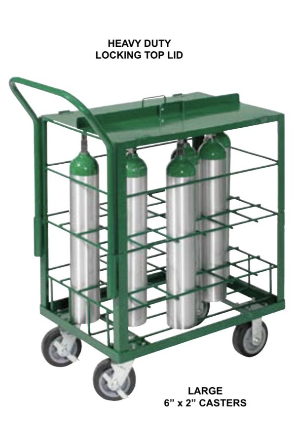 Anthony Welded D.O.T. Compliant Lock-Top Cart for 24 "E" Cylinders