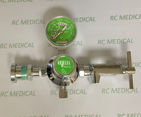 Ohmeda 50 PSI Oxygen Regulator with Ohmeda Female Coupler