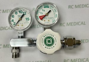 Western Medica Single Stage Regulator, 15 LPM, Large Cylinder