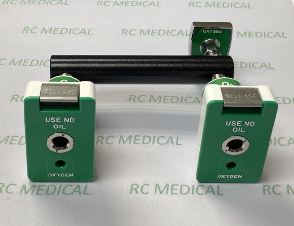 Precision Medical T-Block Chemetron, Oxygen, (offset left)