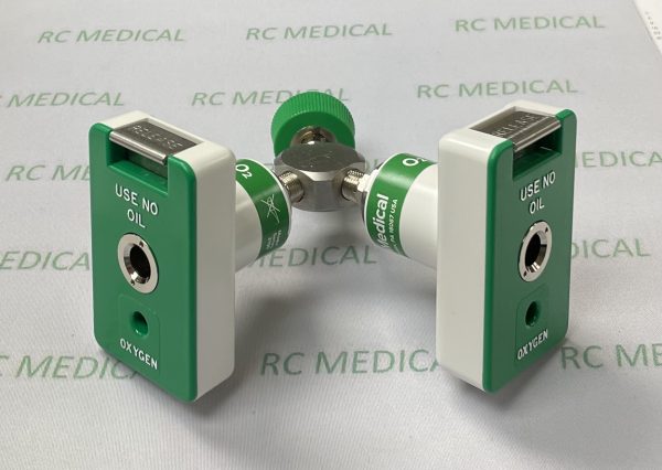 DISS Y Block with 2 Chemetron Couplers for Oxygen