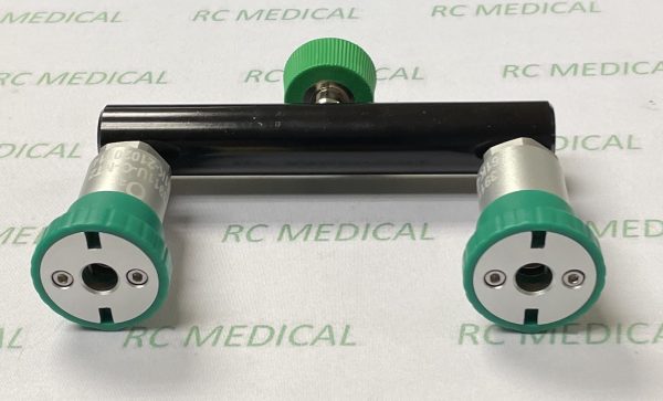 "T" Block with 2 Ohmeda Couplers and DISS Handtight Inlet for Oxygen