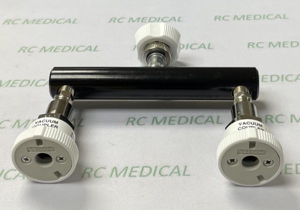 "T" Block with 2 Ohmeda Couplers and DISS Handtight Inlet for Suction
