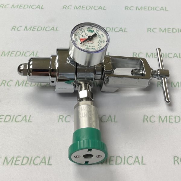Western Medica Oxygen Regulator, Preset 50 PSI with Ohmeda Quick Connect, Small Cylinder
