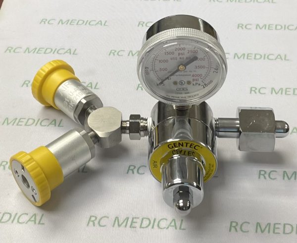 Air Large Cylinder Regulator, 50 PSI, with Dual Ohmeda Female Couplers