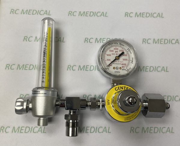 Air 15 LPM Regulator/Flowmeter, Large Cylinder with 50 PSI Valve