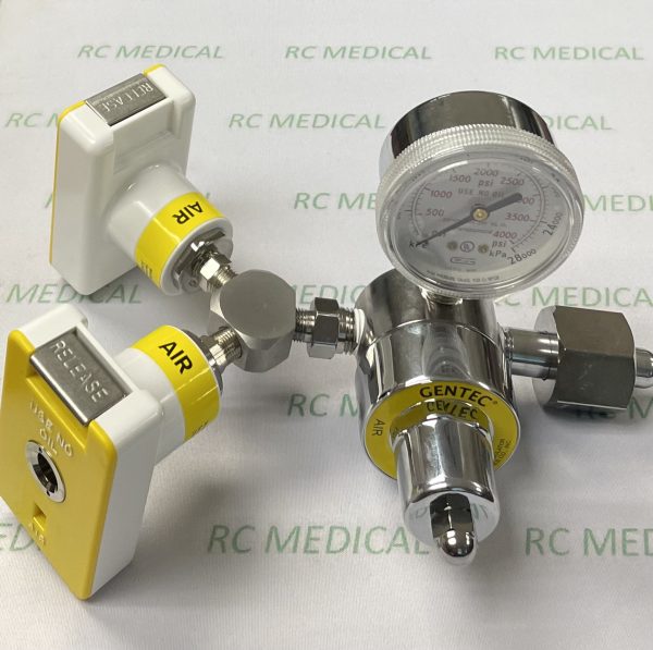 Air Large Cylinder Regulator, 50 PSI, with Dual Chemetron Female Couplers
