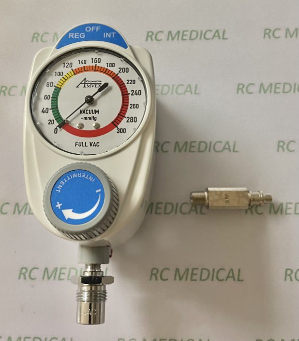 Amvex Continuous/Intermittent Suction Regulator, 0-300 mm Hg, Puritan Bennett Inlet, DISS M Outlet    Limited Quantities  COMPARE TO DISCONTINUED WESTERN MEDICA MODEL SRQ2108DIN STOCK