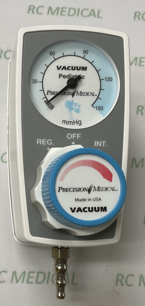 Precision Medical Continuous/Intermittent Suction Regulator with Tubing Nipple, Puritan Bennett Connection, PEDIATRIC 0-150 mmHg