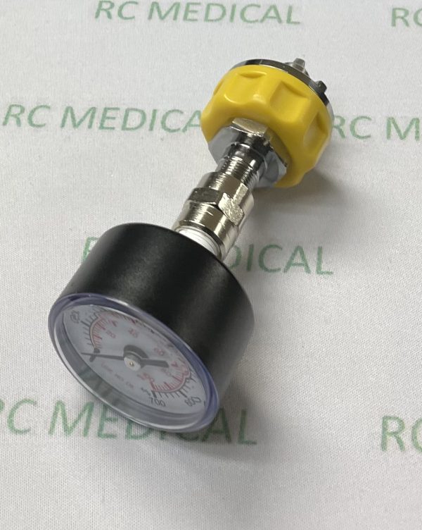 100 PSI Test Gauge for Wall. AIR with Ohmeda Adapter