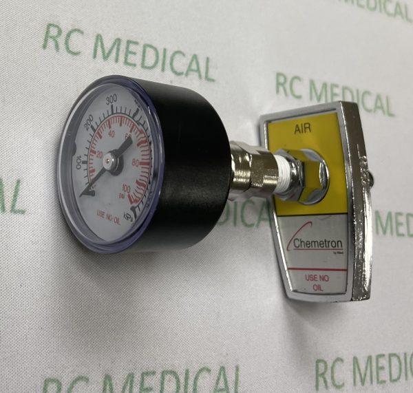 100 PSI Test Gauge for Wall.  AIR with Chemetron Adapter