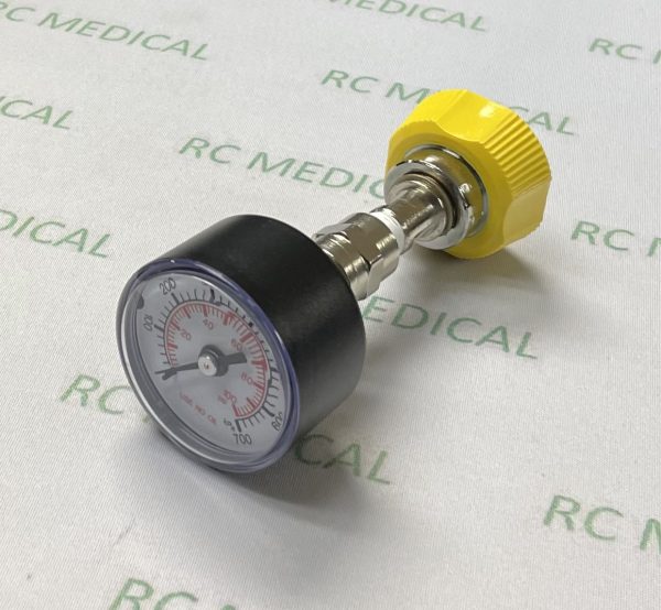 100 PSI Test Gauge for Wall. AIR with DISS Adapter