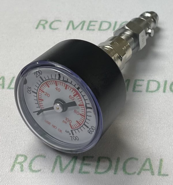 100 PSI Test Gauge for Wall.  AIR with Puritan Bennett Adapter