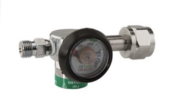Compact 50 PSI Preset Oxygen Regulator CGA540, DISS Male