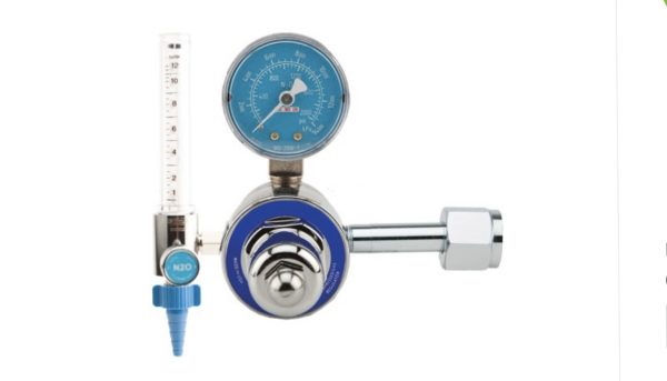 Nitrous Oxide 50 PSI Preset Diaphragm Regulator CGA326 with 0-12 LPM Flowmeter
