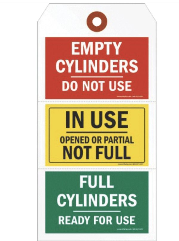 Cylinder Status Perforated Hang Tags, CS/50