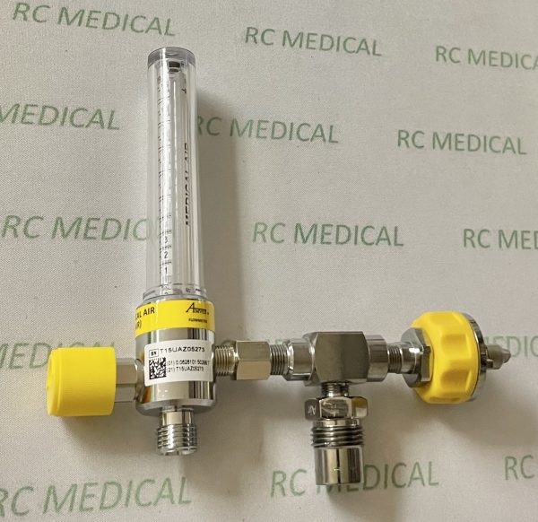 Ohio Medical 15 LPM AIR Flowmeter with Ohmeda Quick Connect and Power Take Off (50 PSI Auxiliary Valve)