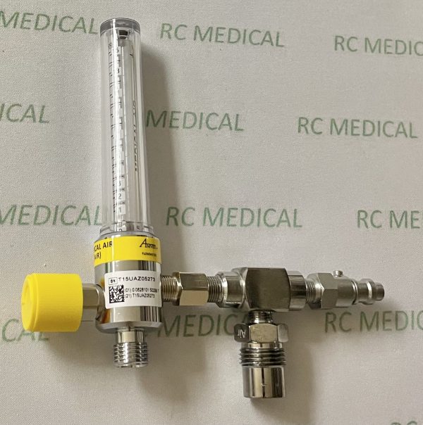 Ohio Medical 15 LPM AIR Flowmeter with Puritan Bennett Quick Connect and Power Take Off (50 PSI Auxiliary Valve)