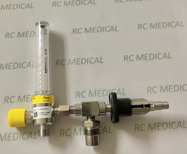 Ohio Medical 15 LPM AIR Flowmeter with Medstar Quick Connect and Power Take Off (50 PSI Auxiliary Valve)