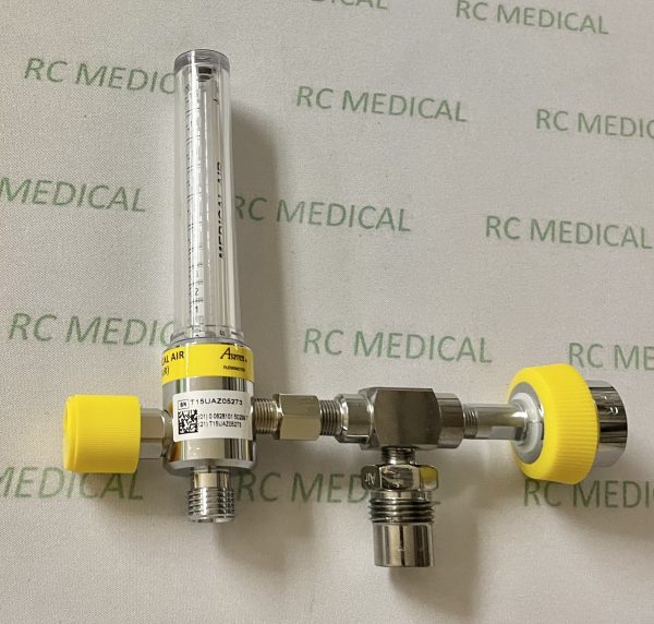 Ohio Medical 15 LPM AIR Flowmeter with DISS Female Hand Tight and Power Take Off (50 PSI Auxiliary Valve)