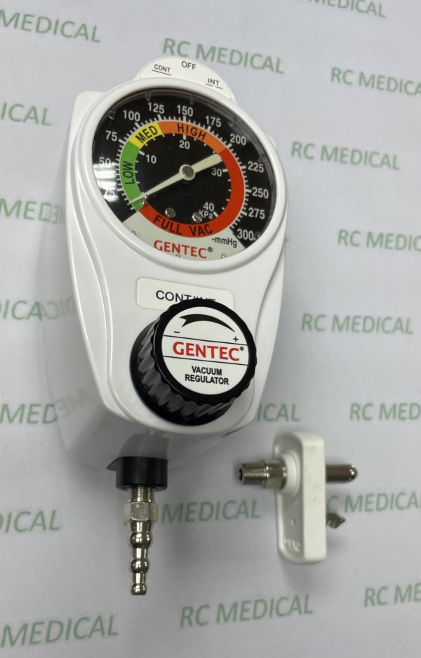 Gentec 0-300 Continuous/Intermittent Suction Regulator with Chemetron (NCG) Inlet and Tubing Nipple  Limited Quantities