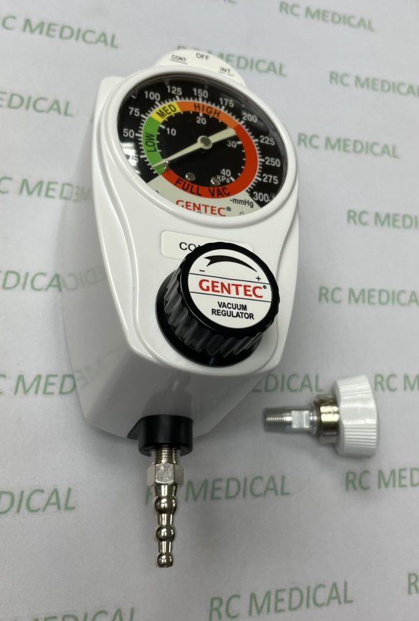 Gentec 0-300 Continuous/Intermittent Suction Regulator with DISS Female Inlet and Tubing Nipple  Limited Quantities