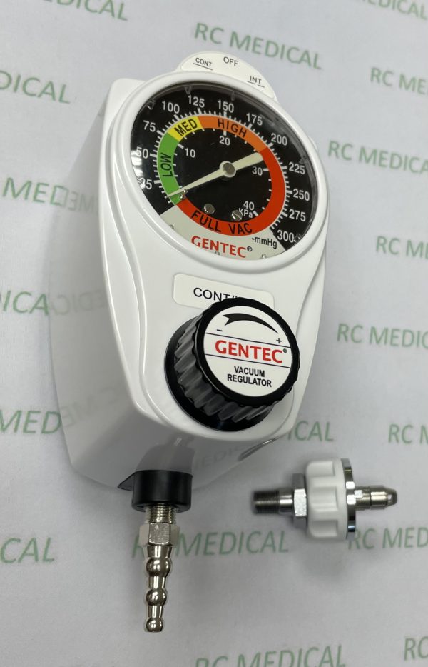 Gentec 0-300 Continuous/Intermittent Suction Regulator with Ohmeda Inlet and Tubing Nipple  Limited Quantities
