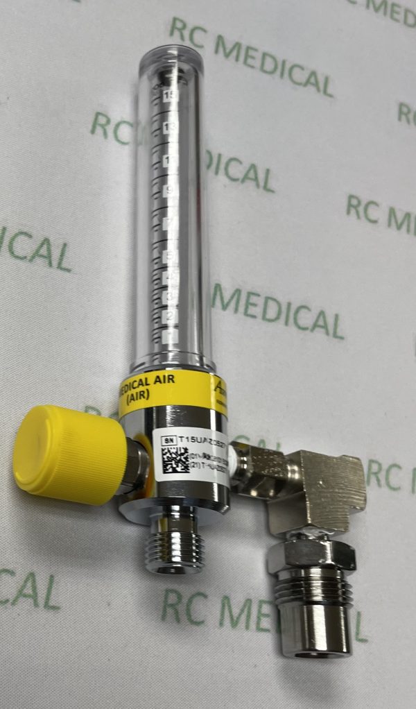 Ohio Medical 15 LPM Air Flowmeter with NO Adapter (1/8" NPT Female) and Power Take Off (50 PSI Auxiliary Valve)