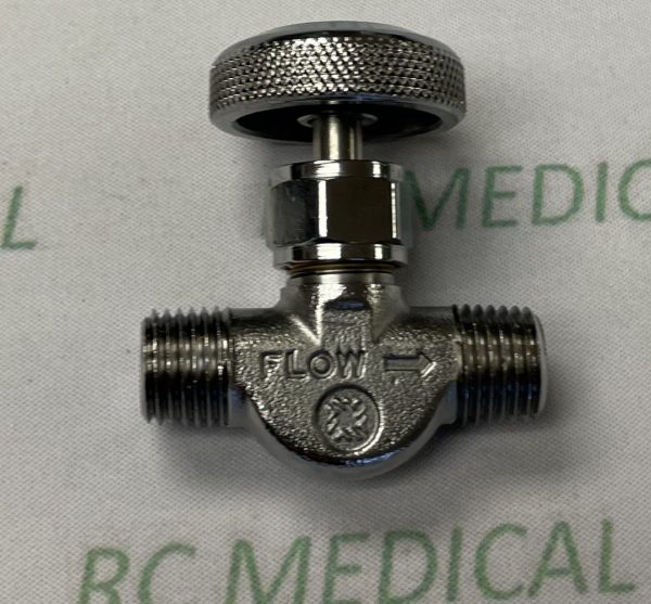 Western Medica Oxygen Shut Off Valve, 1/4" NPT Male Inlet to DISS Male Outlet