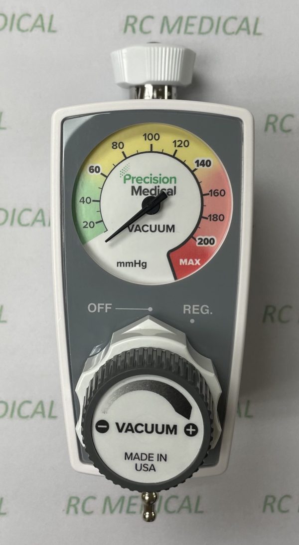 Precision Medical 2 Mode Continuous Suction Regulator for Ceiling Mount with Tubing Nipple Outlet and DISS Female Inlet