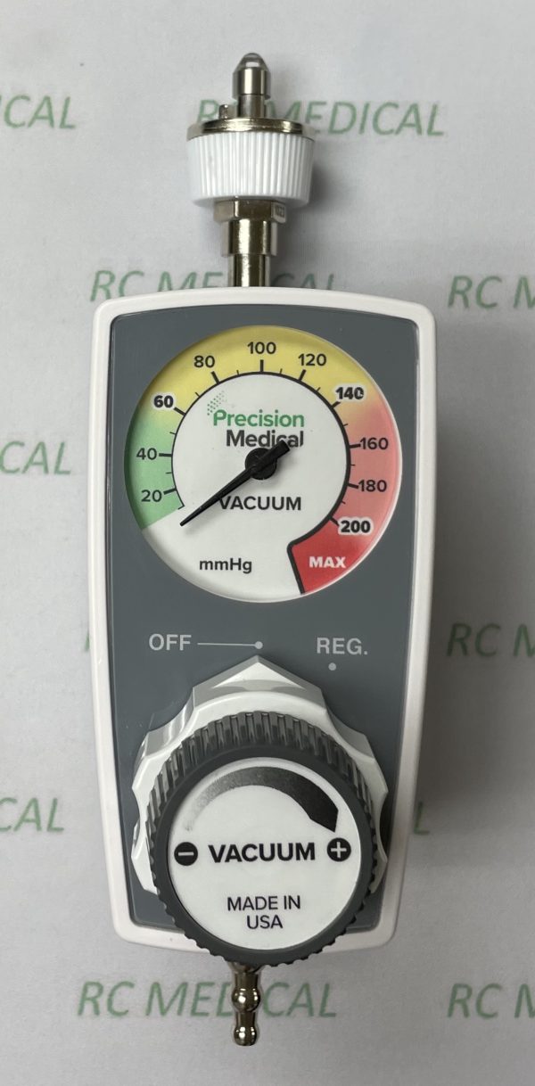 Precision Medical 2 Mode Continuous Suction Regulator for Ceiling Mount with Tubing Nipple Outlet and Ohmeda Inlet