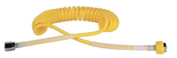 15 FT Coiled AIR Hose with DISS Female Ends. (One Handtight)