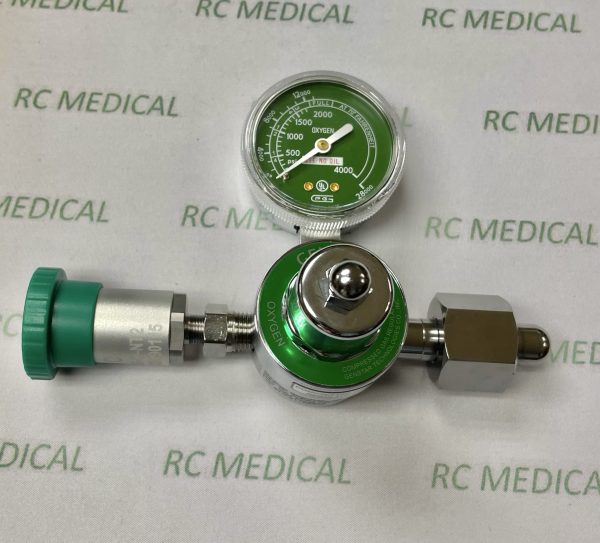 Oxygen Regulator, Preset 50 PSI with Ohmeda Quick Connect, Large Cylinder