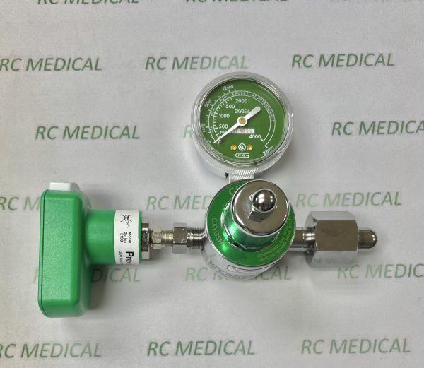Oxygen Regulator, Preset 50 PSI with Chemetron Quick Connect, Large Cylinder