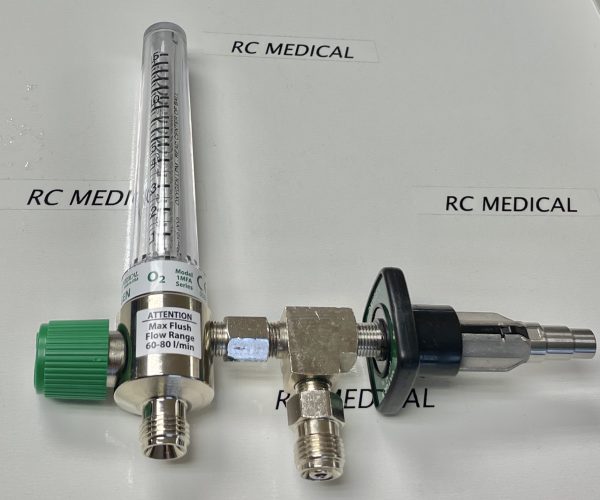 Precision Medical 15 LPM Oxygen Flowmeter WITH auxiliary valve (PTO)-Medstar