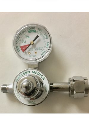 Western Medica Oxygen Regulator, Preset 50 PSI, Large Cylinder, (CGA540)