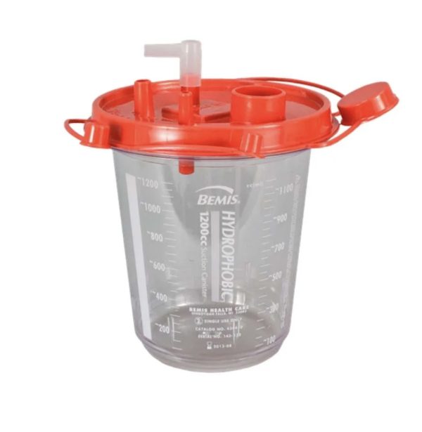 1200cc Bemis Hydrophobic Suction Canister, 12/CS