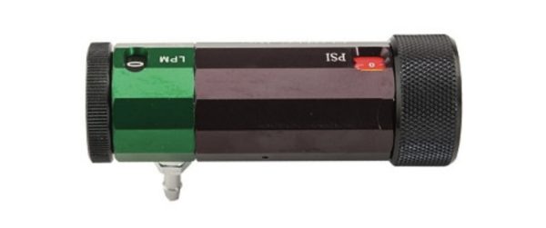 Click Style Heliox Regulator, CGA280, 80/20 MIX, Hose Barb, 0-25 LPM
