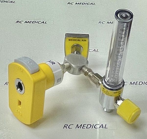 15 LPM AIR Flowmeter for Chemetron Wall Outlet with 50 PSI - Chemetron Female Quick Connect