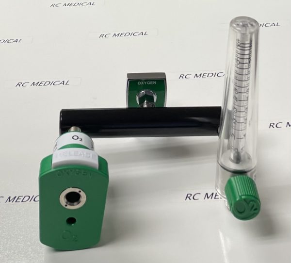 Oxygen Flowmeter, 15 LPM, with Chemetron Coupler on "T" Bar